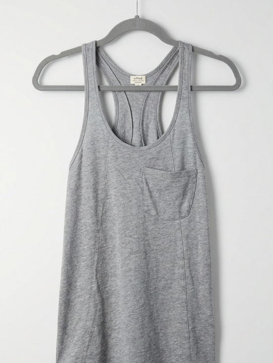Wilfred Tops - Wilfred Aritzia Grey Pima Cotton Racerback Pocket Tank XXS